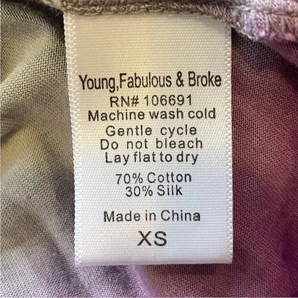 Young Fabulous & Broke Gray Purple Ombre Maxi Sundress Size XS Cotton Silk